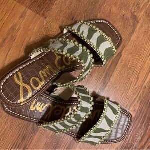Sam Edelman Camouflage Green and Brown Sandals